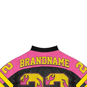 Fournisseur direct d'usine, col en V, maillot en maille, streetwear, maillot de football américain surdimensionné personnalisé en maille - Product Image 5