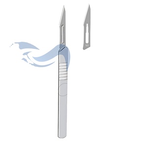 Manche de scalpel Odontomed2011 ODM-25-104F de haute qualité Lame à 3 tranchants taille 11 en acier inoxydable stérile, approuvée ISO CE - Product Image 1