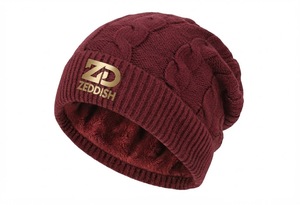 Gorro de Invierno de Lana Premium ZEDDISH CLOTHING, con Logotipo Bordado Personalizado, Tejido Térmico Suave, Gorro Casual para Hombre y Mujer, Gorro Holgado para Exteriores - Product Image 5