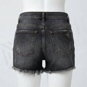 Women <b>Denim</b> Shorts High Waist Breathable Soft Cotton <b>Material</b> Trendy Casual Look Summer Fashion Streetwear Loose Fits - Product Image 2