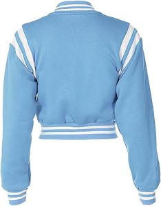 <b>Women</b> Blank Crop <b>Jacket</b> Customizable Plain Leather Sleeve <b>Jacket</b> for Printing/Embroidery OEM/ODM Wholesale - Product Image 5