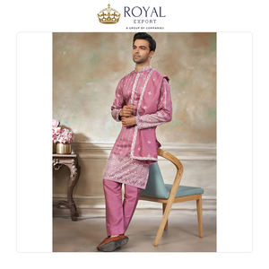 คอลเลกชันชุดแต่งกายสำหรับเทศกาลผ้าไหมแท้ของผู้ชายพร้อมงานปักลายชุดนอนผ้าไหมแท้ - Product Image 2