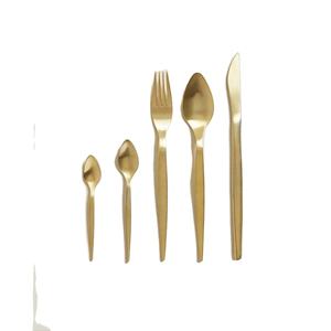 Royal Look Stainless Steel <b>Gold</b> Flatware <b>Set</b> with Unique Modern Design High Quality <b>Cutlery</b> for Restaurant Wedding Home Hotel - Product Image 1