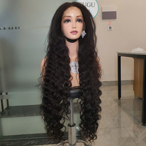 Peluca de Cabello Humano 100% de 30 Pulgadas de Largo, Peluca con Cierre de Encaje Suizo, Pelucas Frontales de Encaje HD 13x4 con Ondas Profundas para Mujeres Negras - Product Image 1