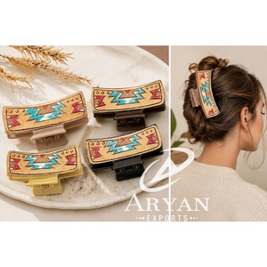 Pinza de Pelo de Cuero Hecha a Mano, Clásica, Simple y Elegante, de Alta Calidad, Nueva, en Oferta, Accesorios para el Cabello Estilo Boho para Mujer, Regalo - Product Image 1