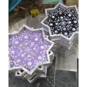 Juego de quemador de incienso Bukhoor hecho a mano con incrustaciones de nácar y bandeja decorativa para decoración del hogar y regalos. - Product Image 1