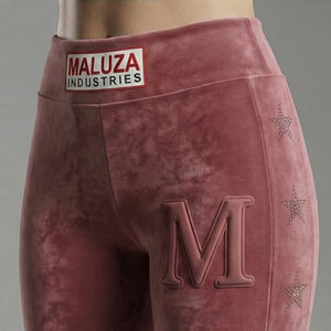 Leggings de Tela Elástica Transpirable y Cómoda de Primera Calidad para Mujer, con Pedrería en Forma de Estrella, Cintura Alta, Estilo Urbano, Color Morado - Product Image 5