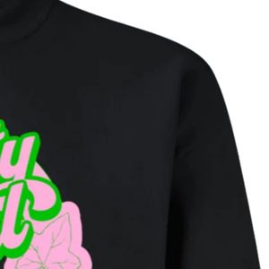 Sweat-shirt à col rond graphique Black Pretty Girl Vibes, manches longues, poignets côtelés, décontracté, en polaire pour femme, pour tous les jours, style streetwear - Product Image 3