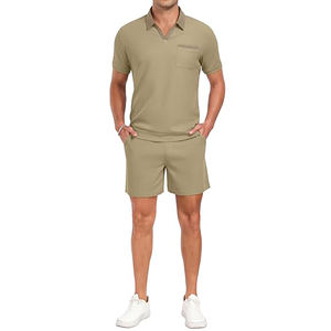 Oferta de Verano: Conjunto Deportivo Corto para Hombre, Corte Regular, Color Sólido, con Bolsillo Frontal, Diseño Personalizado, Camiseta y Pantalones Cortos Sencillos - Product Image 6