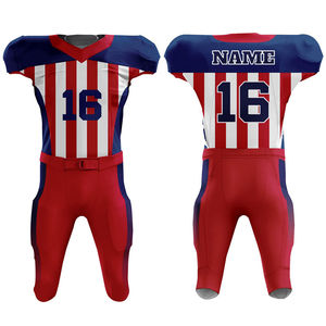 Uniformes de Fútbol Americano Personalizados, 100% Poliéster Transpirable, Sublimación, Serigrafía, Bordado Personalizado - Product Image 1