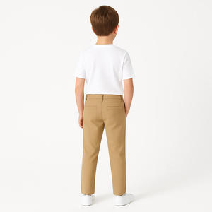 Pantalons <span class=keywords><strong>chino</strong></span> pour enfants en gros, pantalons en sergé de coton pour garçons, 2-10 ans, logo personnalisé, OEM ODM, coupe droite décontractée pour enfants, respectueux de l'environnement - Product Image 2