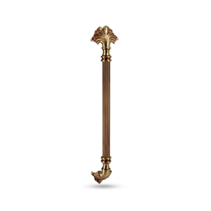 Manija de Puerta de Latón de Diseño Corinthian Reach, Elegante Estilo de Columna Acanalada con Detalles de Hoja de Acanthus, Duradera para Exteriores y Hoteles - Product Image 1