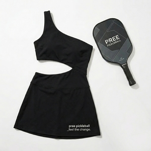 Vestido Deportivo de Pickleball para Mujer, de un Solo Hombro, Corto, con Abertura en la Cintura, Minifalda, Transpirable, de Secado Rápido, Anti-Deformación - Product Image 3