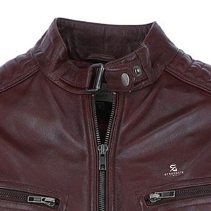 Blouson de motard classique en cuir véritable pour homme, style vintage, vêtement d'extérieur d'hiver, streetwear décontracté 2026 - Product Image 2