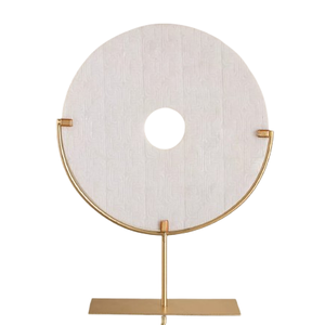 Antique Metal Stand Modern Sculpture Abstract Table <b>Object</b> Home Office Accessories Decor Gold Half Round Matel Decoration - Product Image 1