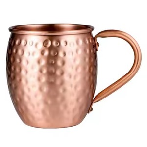 Antique brown copper <b>mug</b> Hammered pure copper moscow mule <b>Large</b> metal drinking <b>mug</b> Hammered finish copper cup - Product Image 3