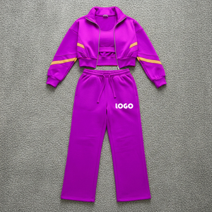 Women's Pink Tracksuit Full Sleeve Solid Color Sporty Style With Side Pockets Drawstring Closure Regular Fit Spring Wear - Product Image 4
