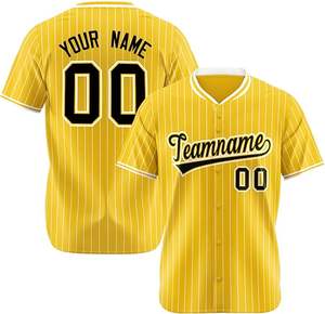 Camiseta de béisbol OEM, ropa informal de entrenamiento, bordado personalizado, impresión de números y letras, camiseta de béisbol con botones. - Product Image 1