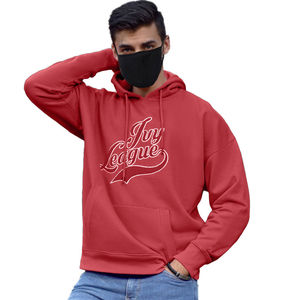 Sweat-shirt à capuche pour homme Ivy League, rouge, en coton French Terry, décontracté, pour l'automne, avec poche avant et coupe classique - Product Image 3