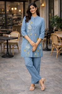 Ensemble coordonné pour femmes très demandé, manches courtes, en poly-linens et coton, écologique, toutes saisons, pour la maison et les soirées - Product Image 4