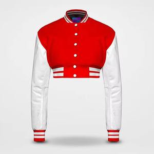 Premium Quality Cotton/Polyester Crop Varsity Bomber Jacket Shearling Hooded Plus Size Custom Embroidery <b>Patch</b> Ladies Windproof - Product Image 6