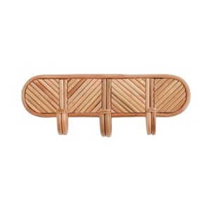 New Arrival Rattan Wall Hook <b>Rack</b> 3 Hook Cane <b>Storage</b> Organizer for Entryway Home Coat Hanger Decorative Wall Hook - Product Image 1