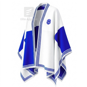 Capa personalizada de la hermandad Zeta Phi Beta con logotipo bordado en la parte delantera, en bloques de color azul y blanco, para ropa griega femenina. - Product Image 2