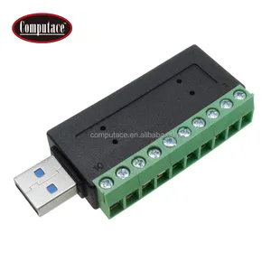 10pin konektor Terminal colokan jantan Adaptor hitam dan hijau 3.0 Adaptor Terminal jantan tipe A USB