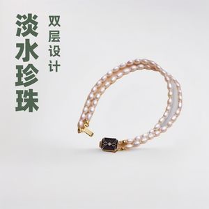 Ensemble en gros de collier, bracelet et boucles d'oreilles en perles de millet d'eau douce à double couche - Accessoires de bijoux populaires - Product Image 5