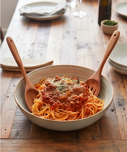 Juego de cubiertos de bambú premium de 7 piezas con diseño elegante, juego de cubiertos perfecto para mesas de eventos, utensilios de cocina y uso diario. - Product Image 2