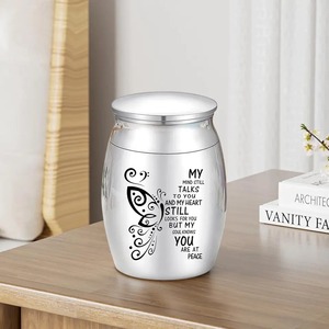 Urne funéraire noire avec motif cerf et forêt, récipient commémoratif pour cendres d'adultes, urne à cendres humaines avec couvercle - Product Image 4