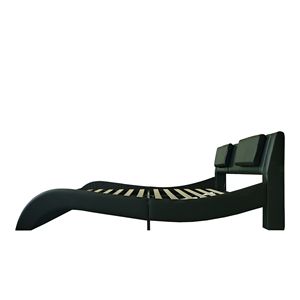 Queen Size in ecopelle piattaforma telaio del letto illuminazione a LED Bluetooth controllo musica schienale vibrazione massaggio legno stecca supporto - Product Image 5