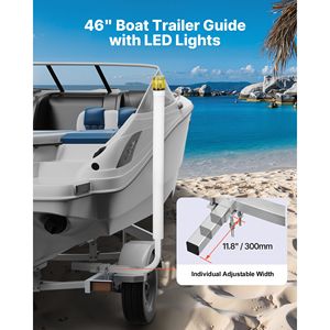 Poteaux de guidage pour remorque de bateau avec 46 lumières LED, 2 pièces, en acier haute dureté, larges et réglables - Product Image 2