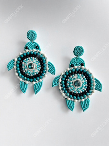 Pendientes de Tortuga Hechos a Mano con Cuentas para Mujer, Pendientes Colgantes de Animales Turquesa, Joyería Boho de Playa, Lindo Regalo Original - Product Image 2
