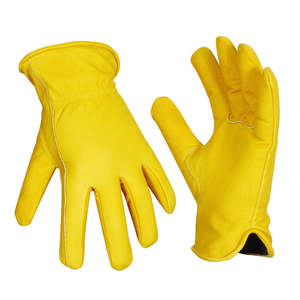 Gants d'hiver unisexes en cuir de chèvre pour la conduite et l'équitation, à doigts entiers, non doublés, antidérapants, personnalisables - Product Image 2