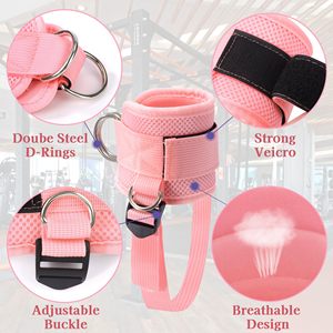 Anillas Metálicas en D para Cables de Gimnasio, Accesorios para Máquinas de Gimnasio, Ejercicios de Piernas, Levantamiento de Pesas, Tobilleras de Spandex y Nailon - Product Image 5