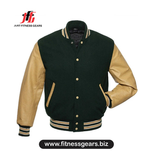 Veste universitaire pour homme, manches en cuir PU, couleur unie, col rabattu, vêtements décontractés pour l'automne - Product Image 3