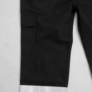 Pantalon de travail cargo noir pour homme avec bande réfléchissante sur la jambe - Deux poches cargo - Vêtements de travail de sécurité - Product Image 3