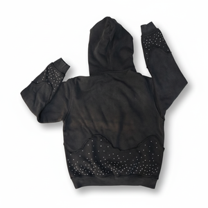 Sudadera con capucha personalizada de alta calidad, 100% algodón, con cremallera, para hombre y mujer, con logotipo bordado personalizado y pedrería, cómoda. - Product Image 6