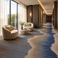 Moquette large de 4 m, imprimée sur mesure, à poils coupés, en PP et nylon, pour couloir d'hôtel, mur à mur, ignifuge