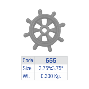 Compact Helm Aluminum Balcony Railing Panel Cast <b>Iron</b> Smooth Circular Rim Fence Insert Luxury Villa Guardrail Wheel Accent Badge - Product Image 6