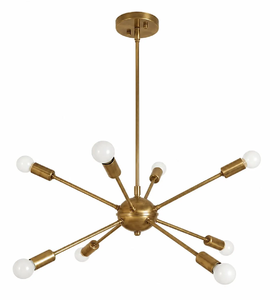 Lustre de plafond tendance, industriel, doré métallisé, style Sputnik, avec plusieurs ampoules, disponible à prix de gros. - Product Image 1