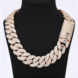 925 <b>Solid</b> <b>Silver</b> Iced Out Cuban Link Chain <b>Silver</b> Mens Luxury Chain Lab Grown Heavy Bling Rapper Style Hip Hop Jewelry - Product Image 6