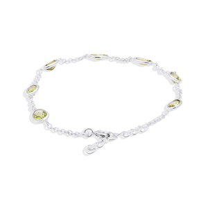 กำไลข้อมือเงินแท้ 925 ประดับเพอริดอททรงรีธรรมชาติจาก Memoria Jewels ขายส่ง - Product Image 4