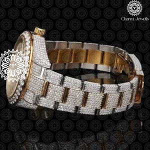 Montre de luxe Charm_Jewells en acier inoxydable, boîtier de 40 mm, mouvement mécanique analogique, mode masculine, date automatique, résistante à l'eau, diamant - Product Image 2