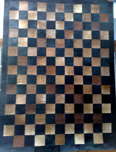 Tapis de sol modernes en cuir brodé avec fourrure naturelle 3D personnalisée de haute qualité, antidérapants, exportés - Product Image 3