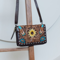 Tas Jinjing Kulit Sapi Asli Buatan Tangan untuk Menyembunyikan Senjata Api & Dompet Organizer Selempang Kulit Asli Buatan Tangan 2-in-1 untuk Wanita