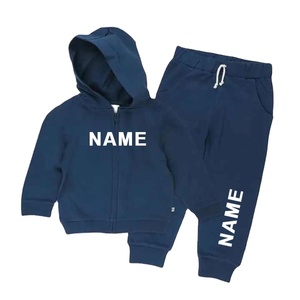 Custom Kids Tech Stacked Winter Sweatsuit Set Plain Cotton Washed French Terry-2 Piece Jogger Shirt Print Logo para Niños Niñas - Product Image 6