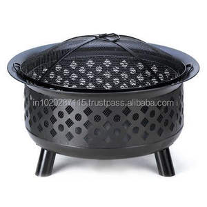 Foso de fuego de hierro vintage tradicional ideal para decoración al aire libre de estilo de granja y entretenimiento nocturno cálido - Product Image 4