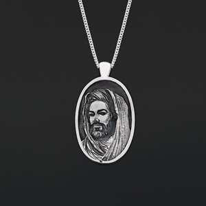 Colgante islámico BOJ 01 Hazmat Ali y colgante islámico rectangular de plata para musulmanes, hecho a mano en plata de ley 925, precio bajo en oferta. - Product Image 3